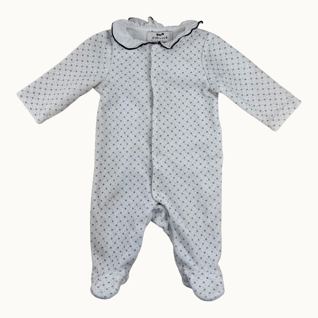 Pyjama en velours avec col Cyrillus - 1 mois