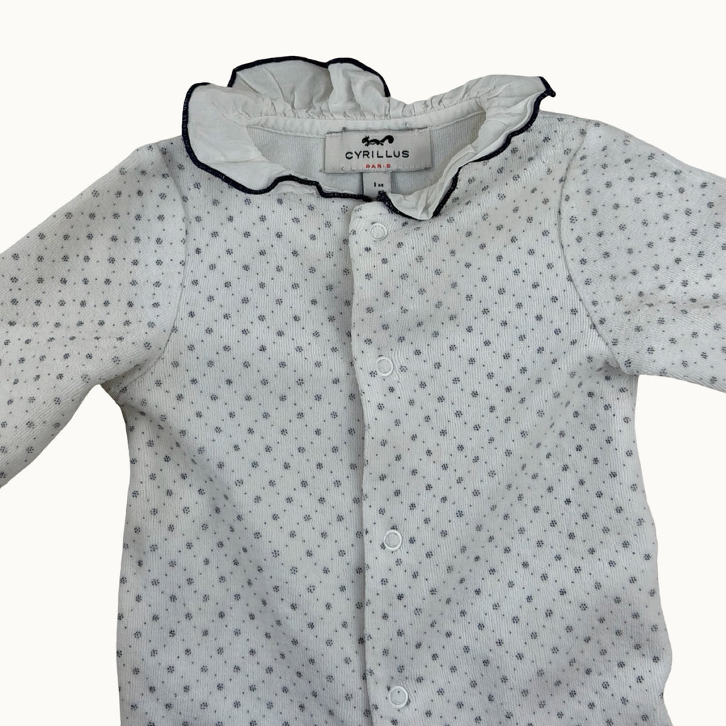 Pyjama en velours avec col Cyrillus - 1 mois