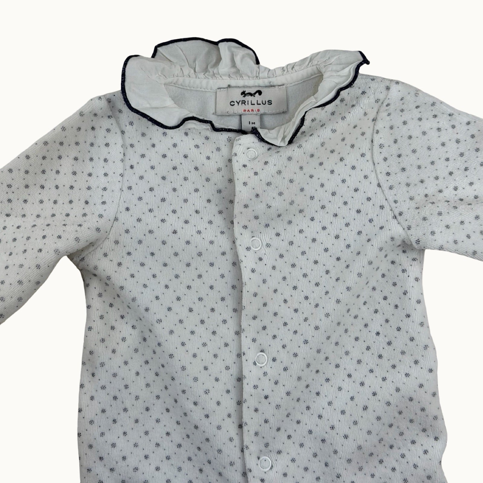Pyjama en velours avec col Cyrillus - 1 mois