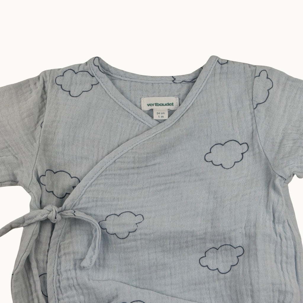 Barboteuse nuages en gaze de coton Vertbaudet - 1 mois