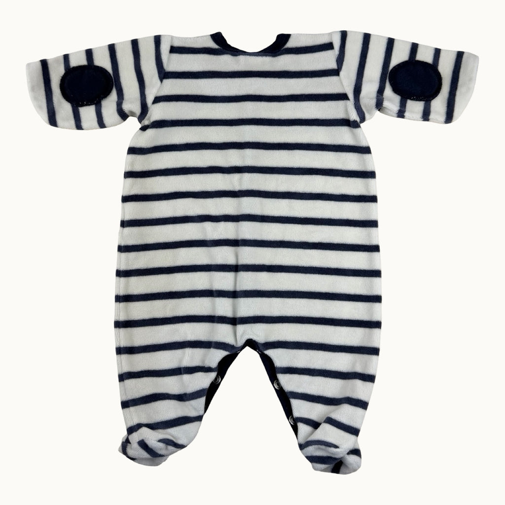 Pyjama en velours rayé Petit Bateau -1 mois