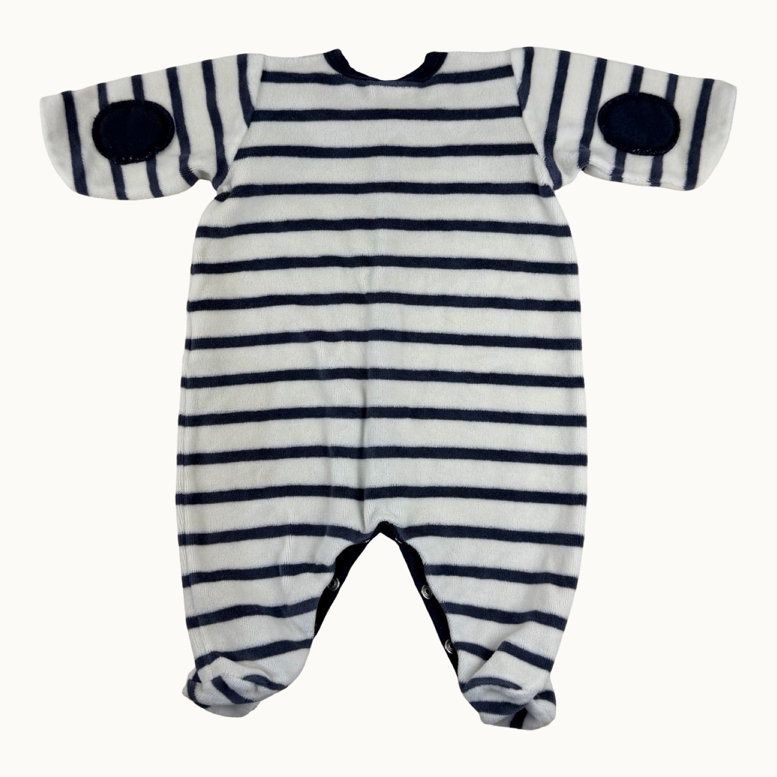 Pyjama en velours rayé Petit Bateau -1 mois