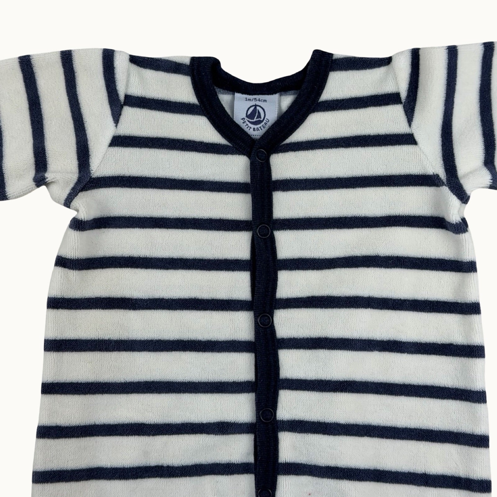 Pyjama en velours rayé Petit Bateau -1 mois