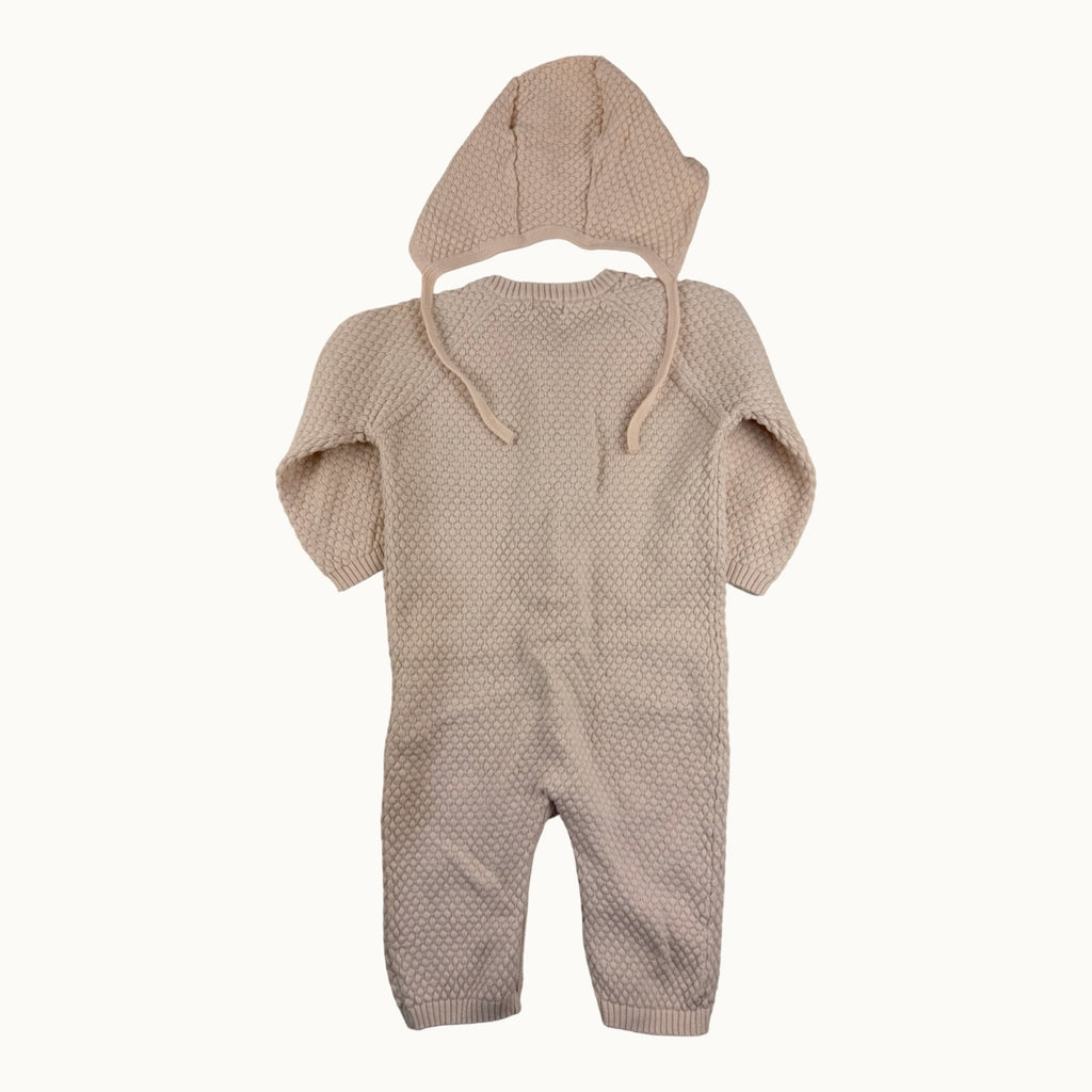 Combinaison tricot avec béguin assorti - 6 mois
