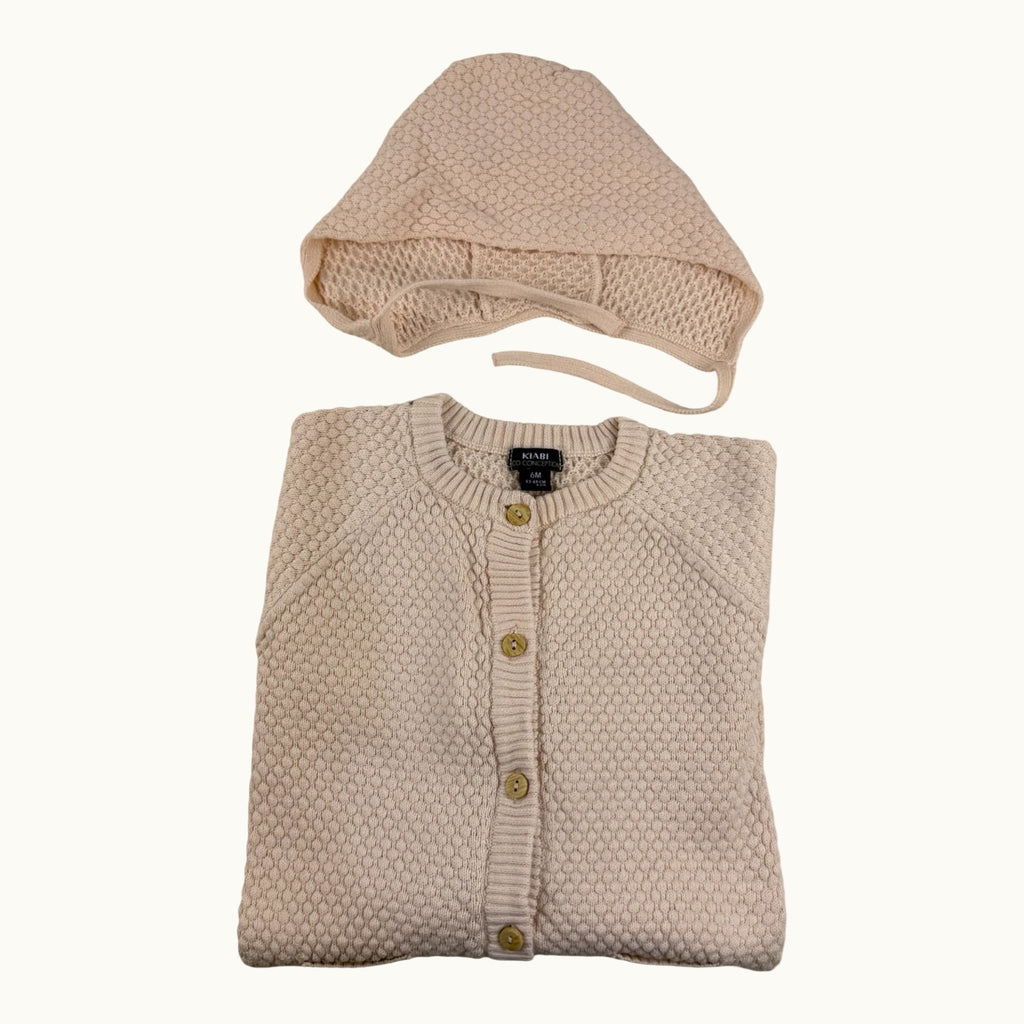 Combinaison tricot avec béguin assorti - 6 mois