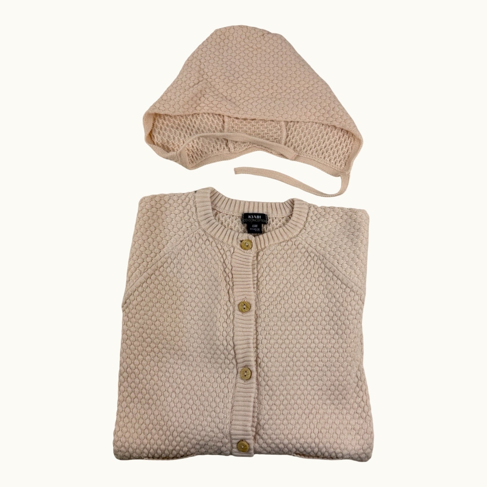 Combinaison tricot avec béguin assorti - 6 mois