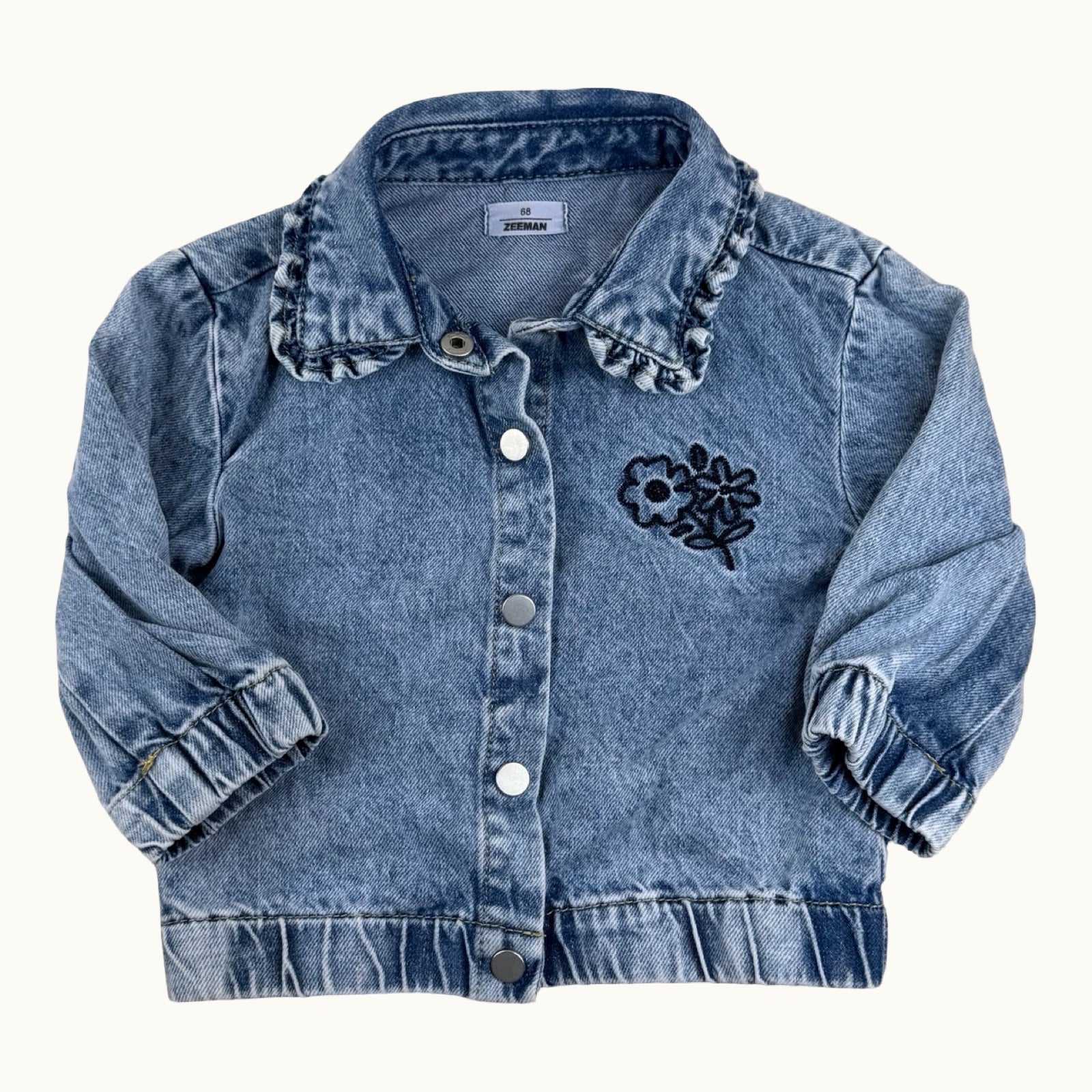 Veste en jean brodée - 6 mois