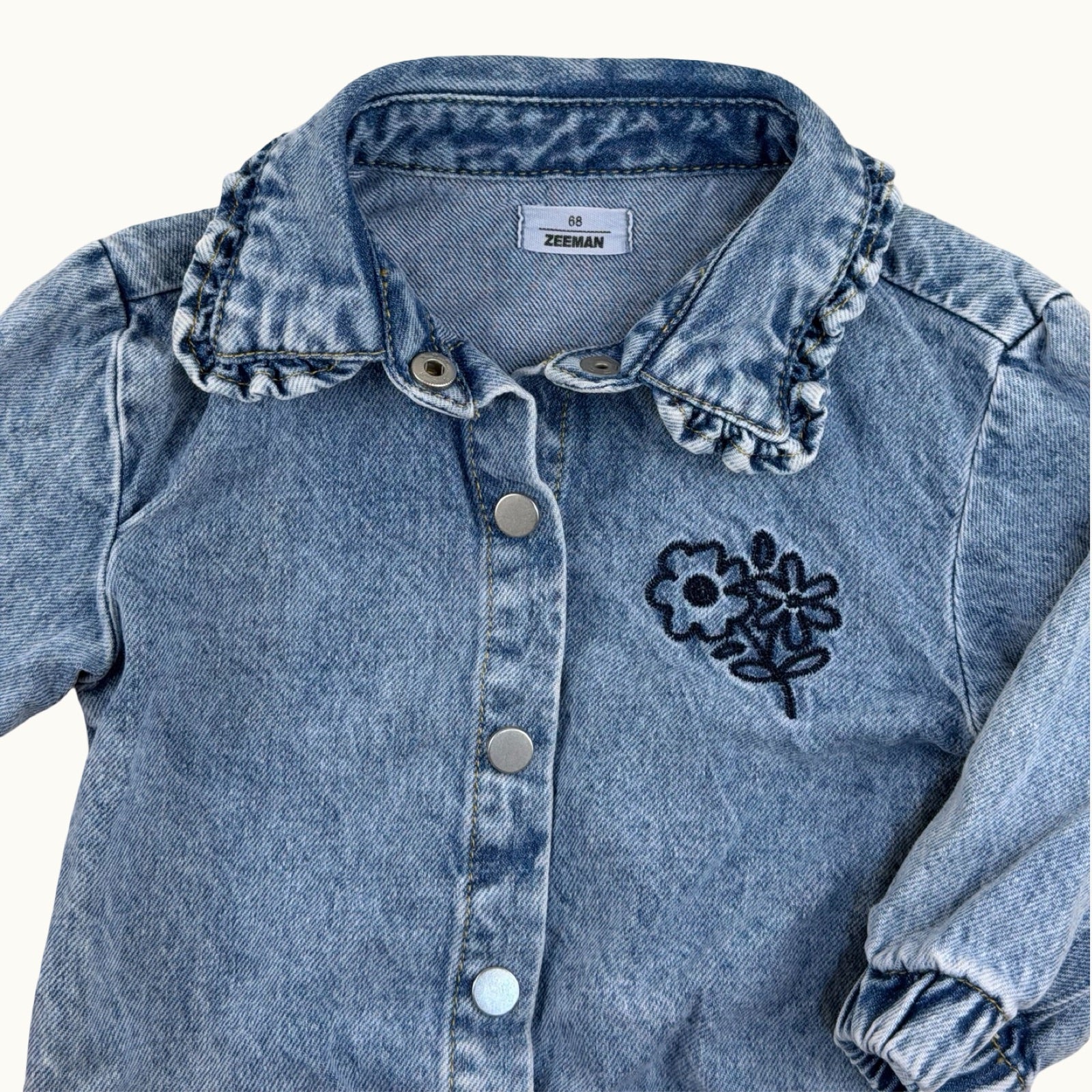 Veste en jean brodée - 6 mois