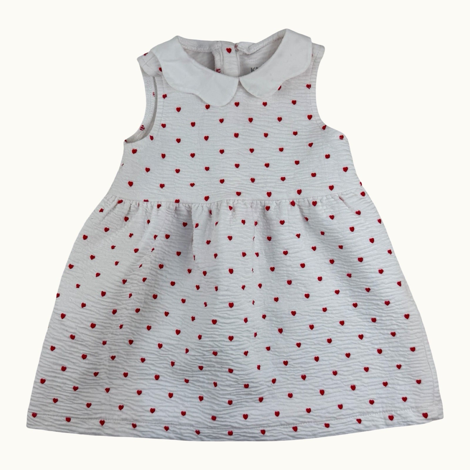 Robe imprimé coeurs et col - 6 mois