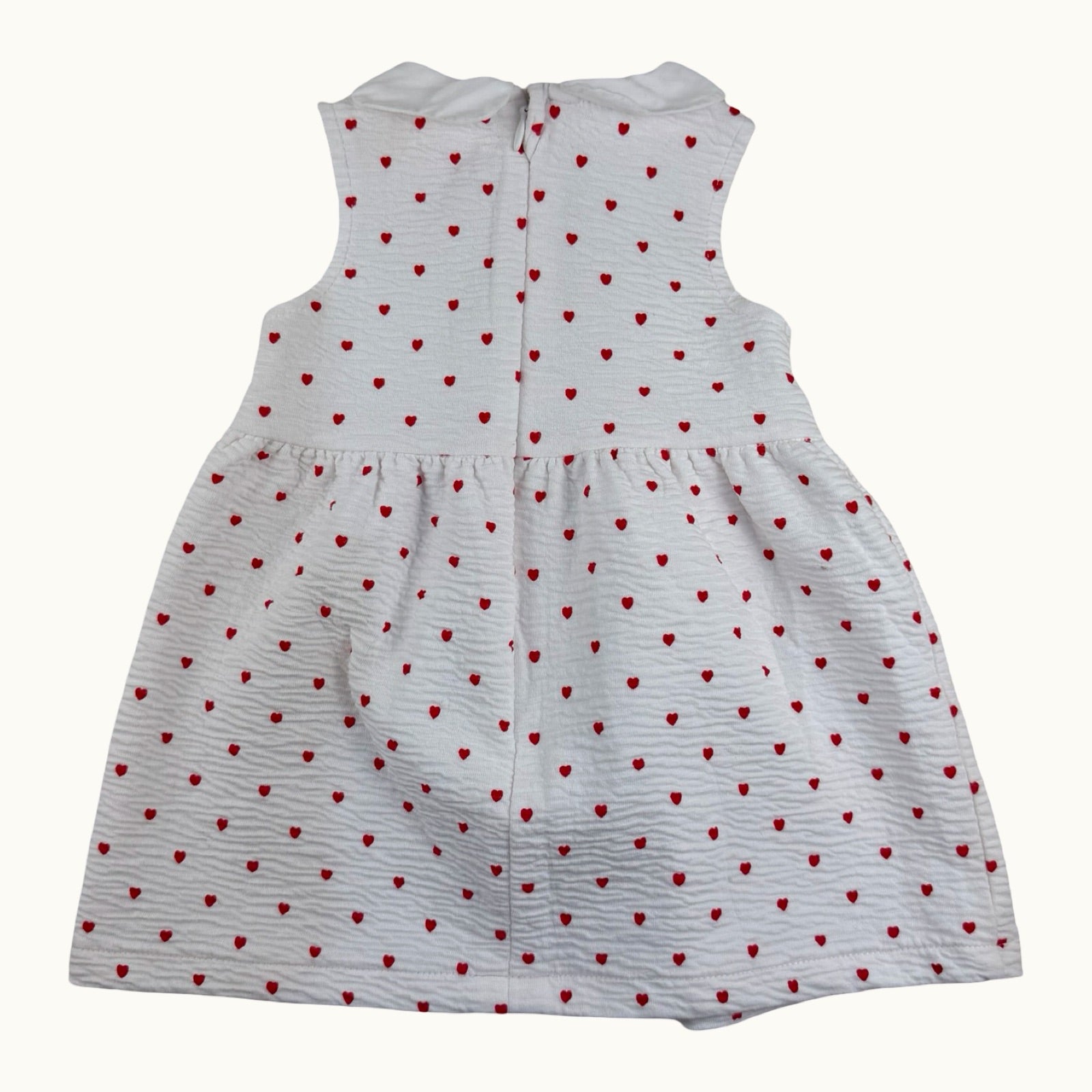 Robe imprimé coeurs et col - 6 mois