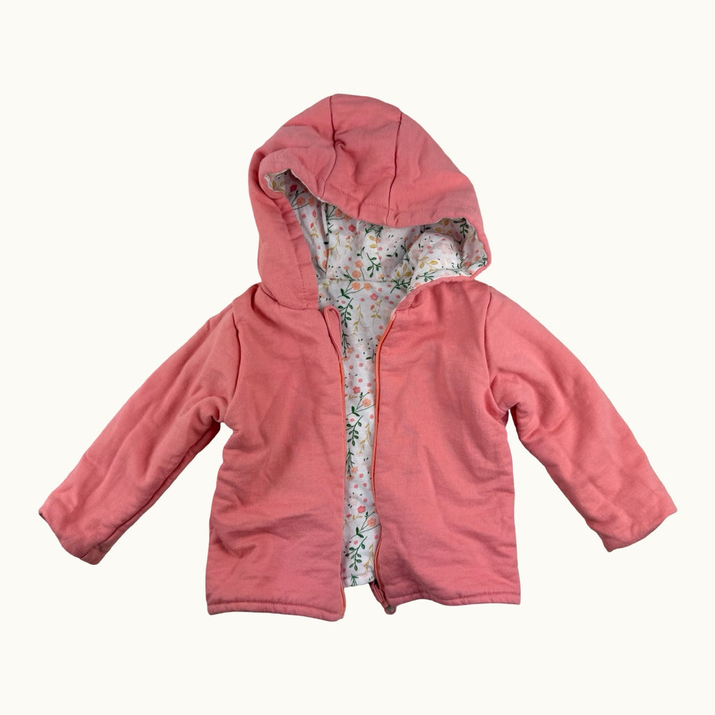 Veste à capuche fleurie et reversible - 6 mois