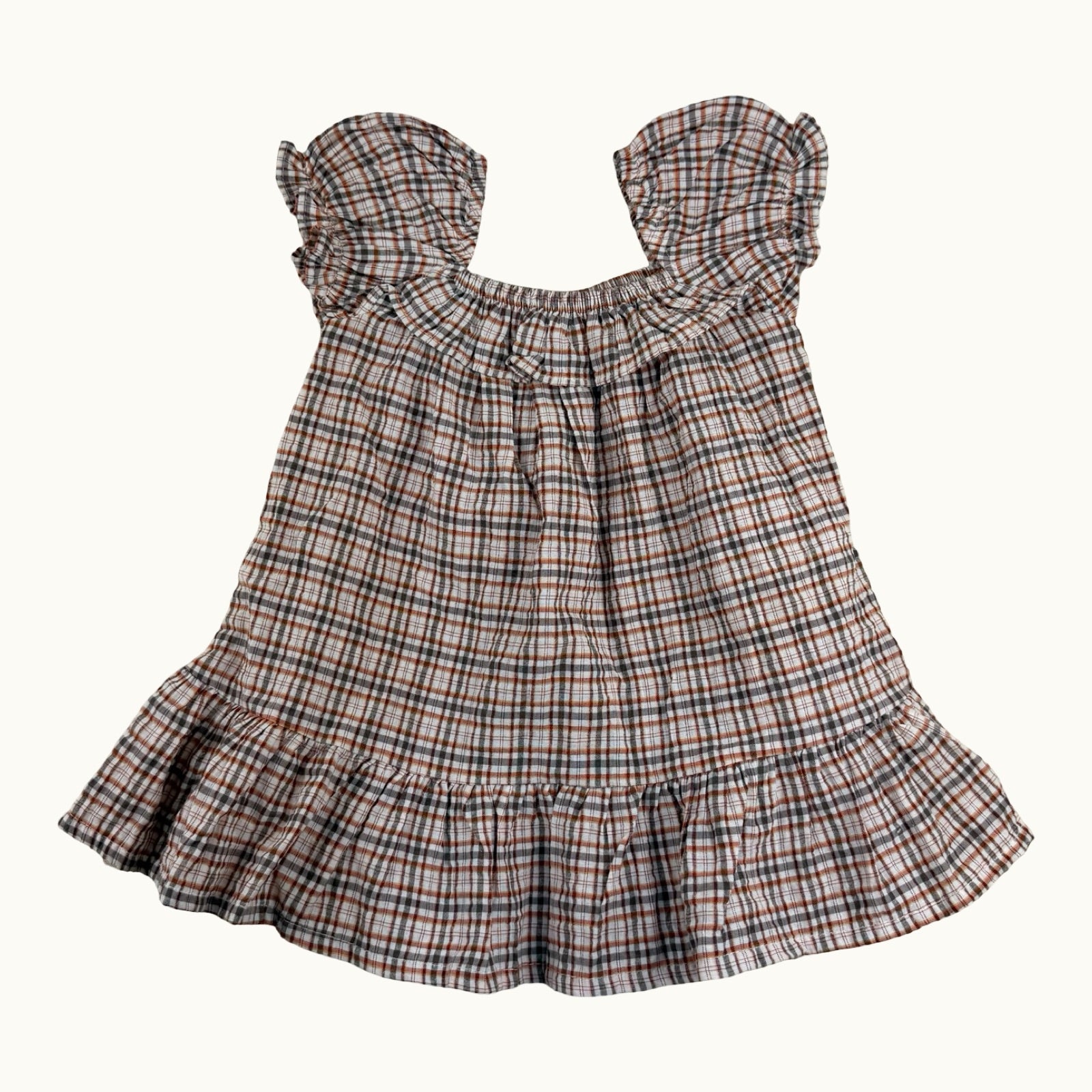 Robe à carreaux volantée - 9 mois