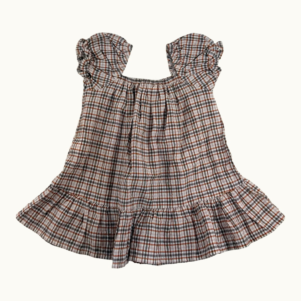 Robe à carreaux volantée - 9 mois