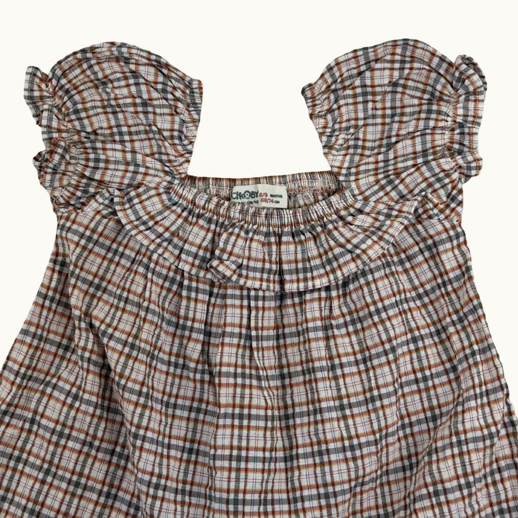Robe à carreaux volantée - 9 mois
