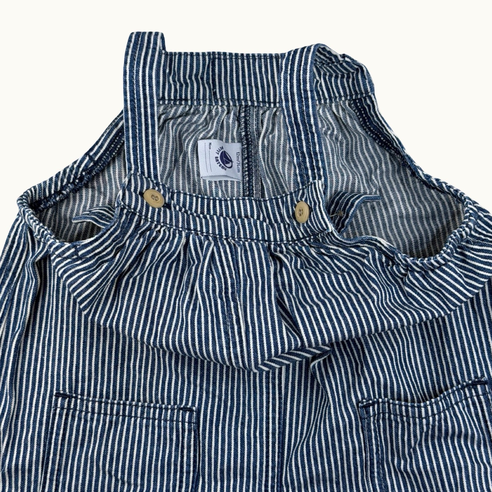 Salopette rayée Petit Bateau - 12 mois