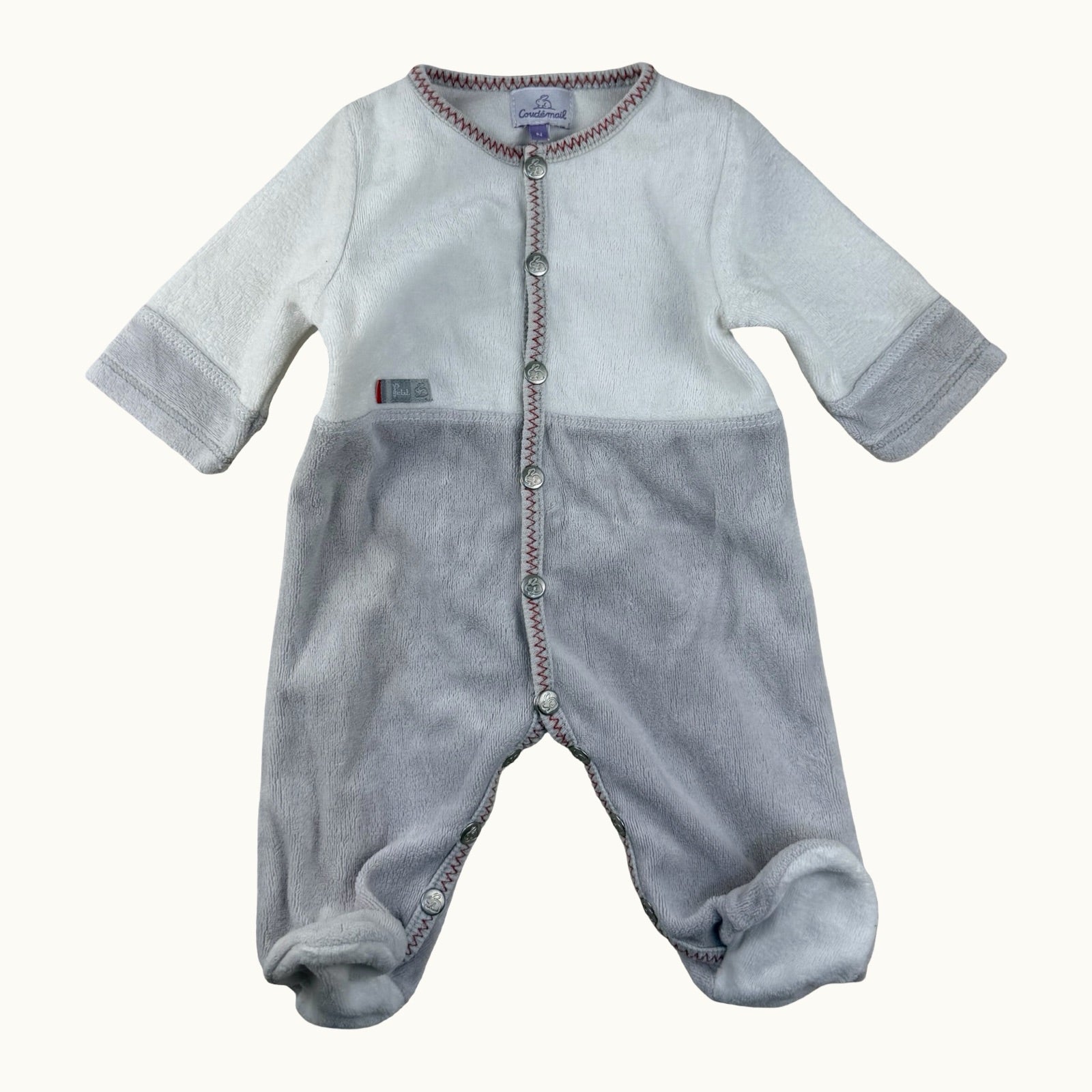 Pyjama en velours Coudémail - 0 mois