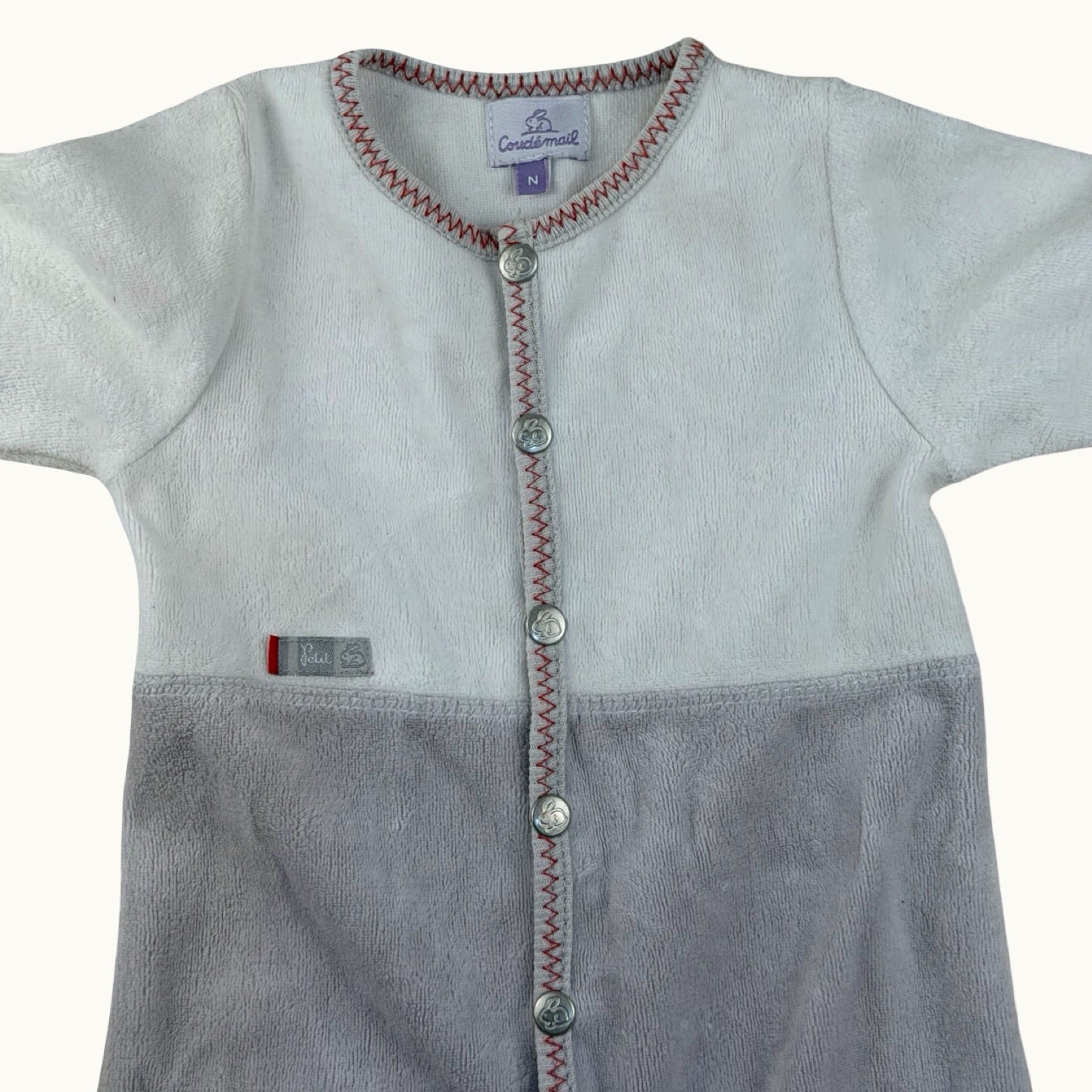 Pyjama en velours Coudémail - 0 mois
