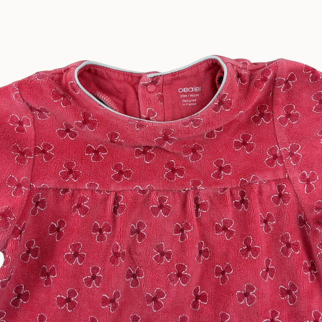 Pyjama velours fleuri - 23 mois