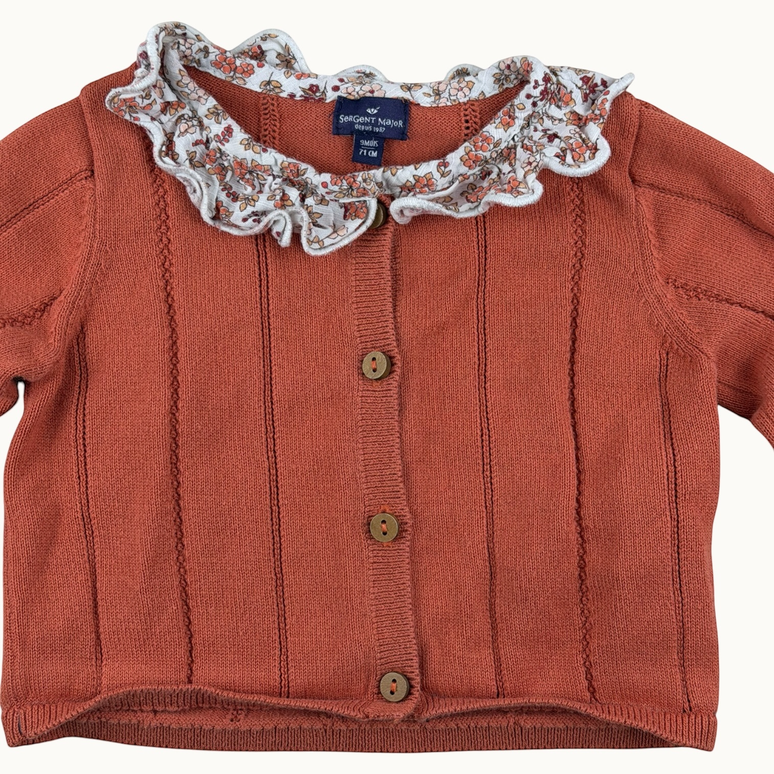 Gilet col fleuri Sergent Major - 9 mois